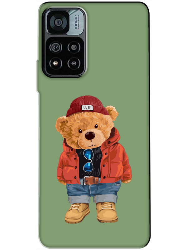 Redmi%20Note%2011%20Pro%20Teddy%20Bear%20Yeşil%20Telefon%20Kılıfı