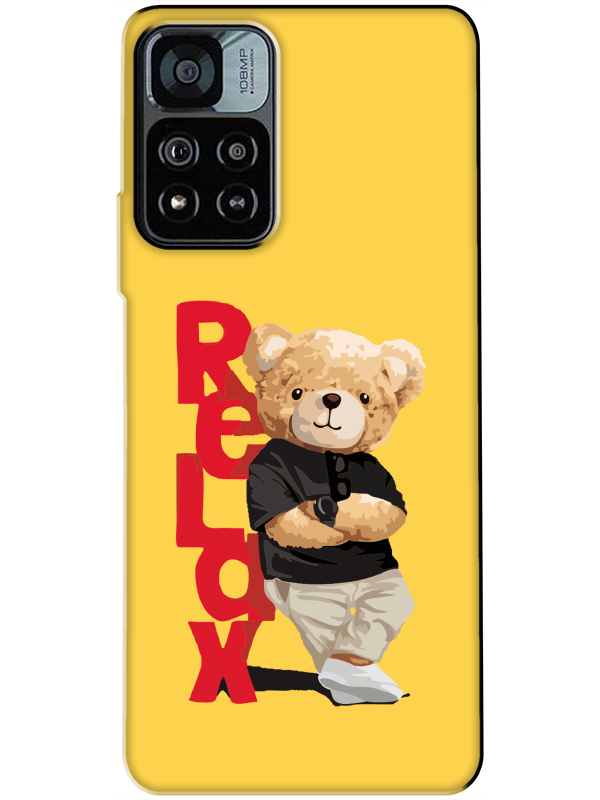 Redmi%20Note%2011%20Pro%20Teddy%20Bear%20Relax%20Sarı%20Telefon%20Kılıfı