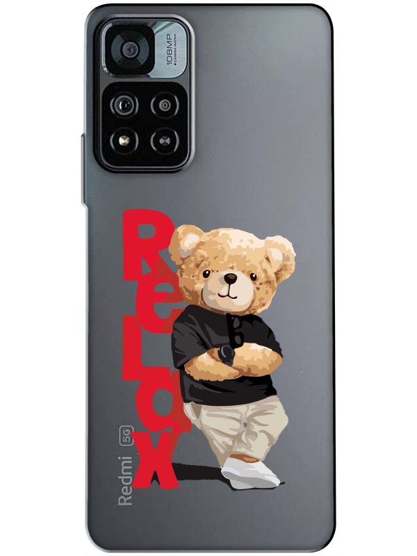 Redmi%20Note%2011%20Pro%20Teddy%20Bear%20Relax%20Şeffaf%20Telefon%20Kılıfı