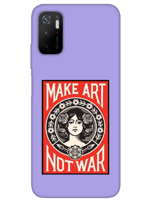 Redmi%20Note%2011SE%20Make%20Art%20Not%20War%20Lila%20Telefon%20Kılıfı