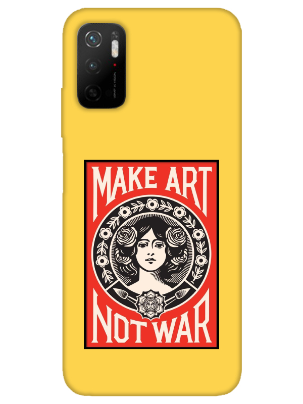 Redmi%20Note%2011SE%20Make%20Art%20Not%20War%20Sarı%20Telefon%20Kılıfı