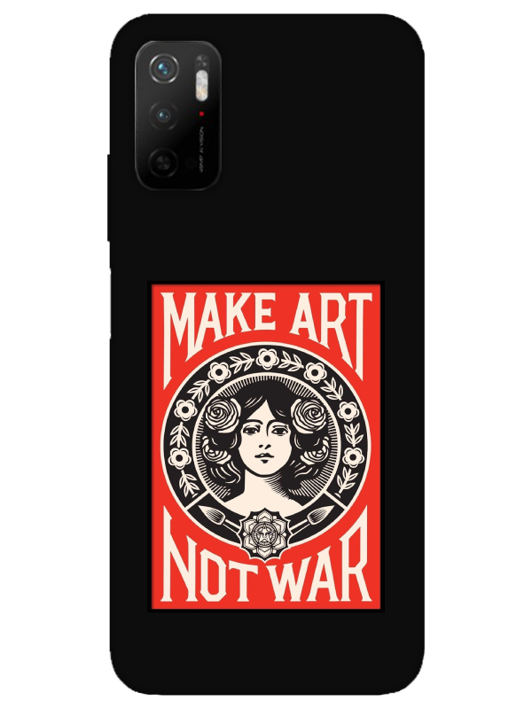 Redmi%20Note%2011SE%20Make%20Art%20Not%20War%20Siyah%20Telefon%20Kılıfı