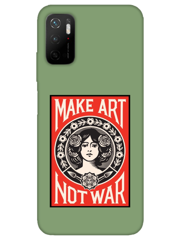 Redmi%20Note%2011SE%20Make%20Art%20Not%20War%20Yeşil%20Telefon%20Kılıfı