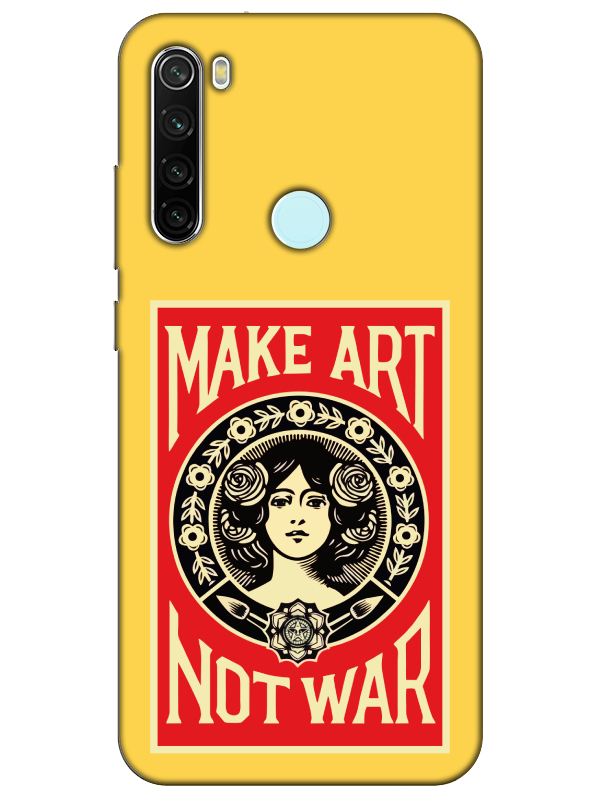 Redmi%20Note%208%20Make%20Art%20Not%20War%20Sarı%20Telefon%20Kılıfı