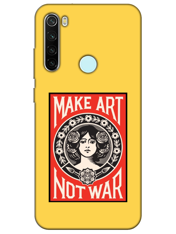 Redmi%20Note%208%20Make%20Art%20Not%20War%20Sarı%20Telefon%20Kılıfı