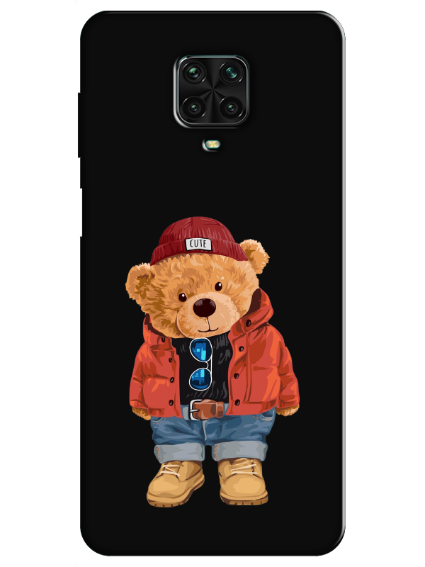 Redmi%20Note%209S%20Teddy%20Bear%20Siyah%20Telefon%20Kılıfı