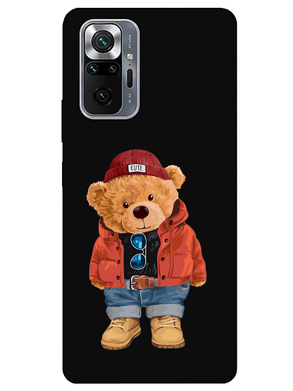 Redmi%20Note%2010%20Pro%20Teddy%20Bear%20Siyah%20Telefon%20Kılıfı