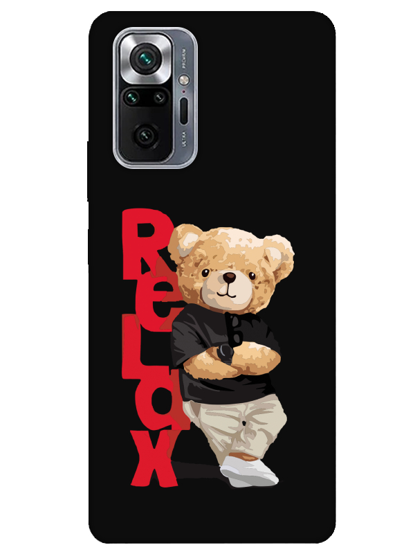 Redmi%20Note%2010%20Pro%20Teddy%20Bear%20Relax%20Siyah%20Telefon%20Kılıfı